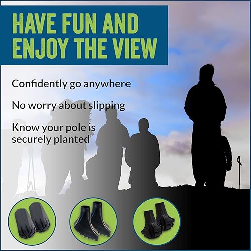 Miniatura 9 de York Nordic Motivator - Bastón de senderismo  Lavanda y paquete de cuatro patas redondas anchas de repuesto