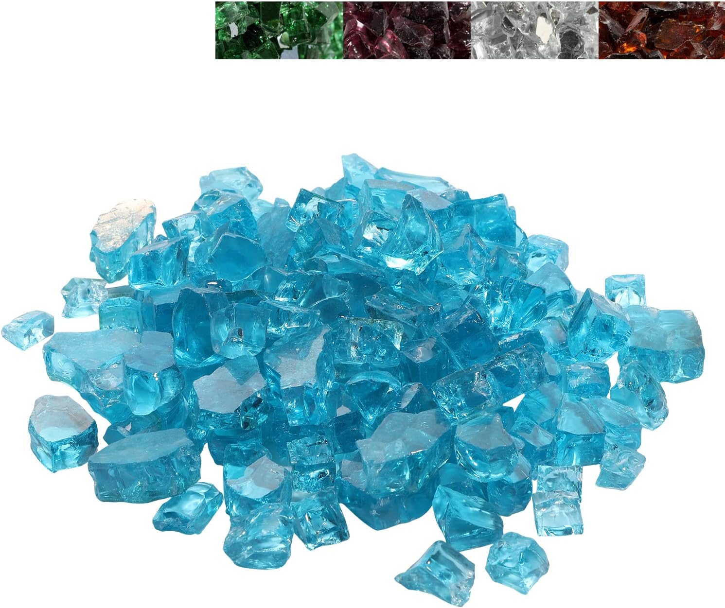 10-Pound Fire Pit Glass Beads, 1/2 inch High Luster Reflective Fire Glass Rocks, Decorative Fire Pit Glass Pellets, Black