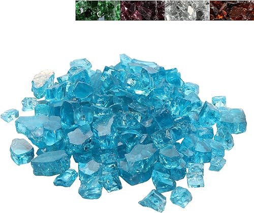 Miniatura 3 de Cuentas de vidrio para hoguera de 10 libras, rocas de vidrio reflectantes de 12 pulgada de alto brillo, pellets de vidrio decorativos para hoguera,