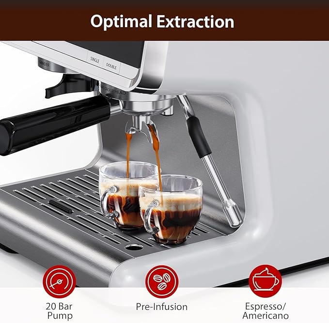 Cafetera Expreso Semi Automática con Molinillo 20 Bar Acero Inoxidable miniatura 6