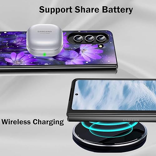 Vista 31 de Funda protectora para Samsung Galaxy Z Fold 5 2023 Slim Light Hard PC Shook Proof Funda protectora para Samsung Galaxy Z Fold 5 7.6 pulgadas - Flor