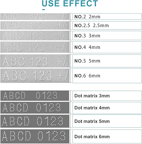 Miniatura 6 de Máquina de Estampado de Placa Metálica Semiautomática, Estampador en Relieve para Etiquetado, Impresora de Etiqueta de Perro (Rueda de Caracteres de