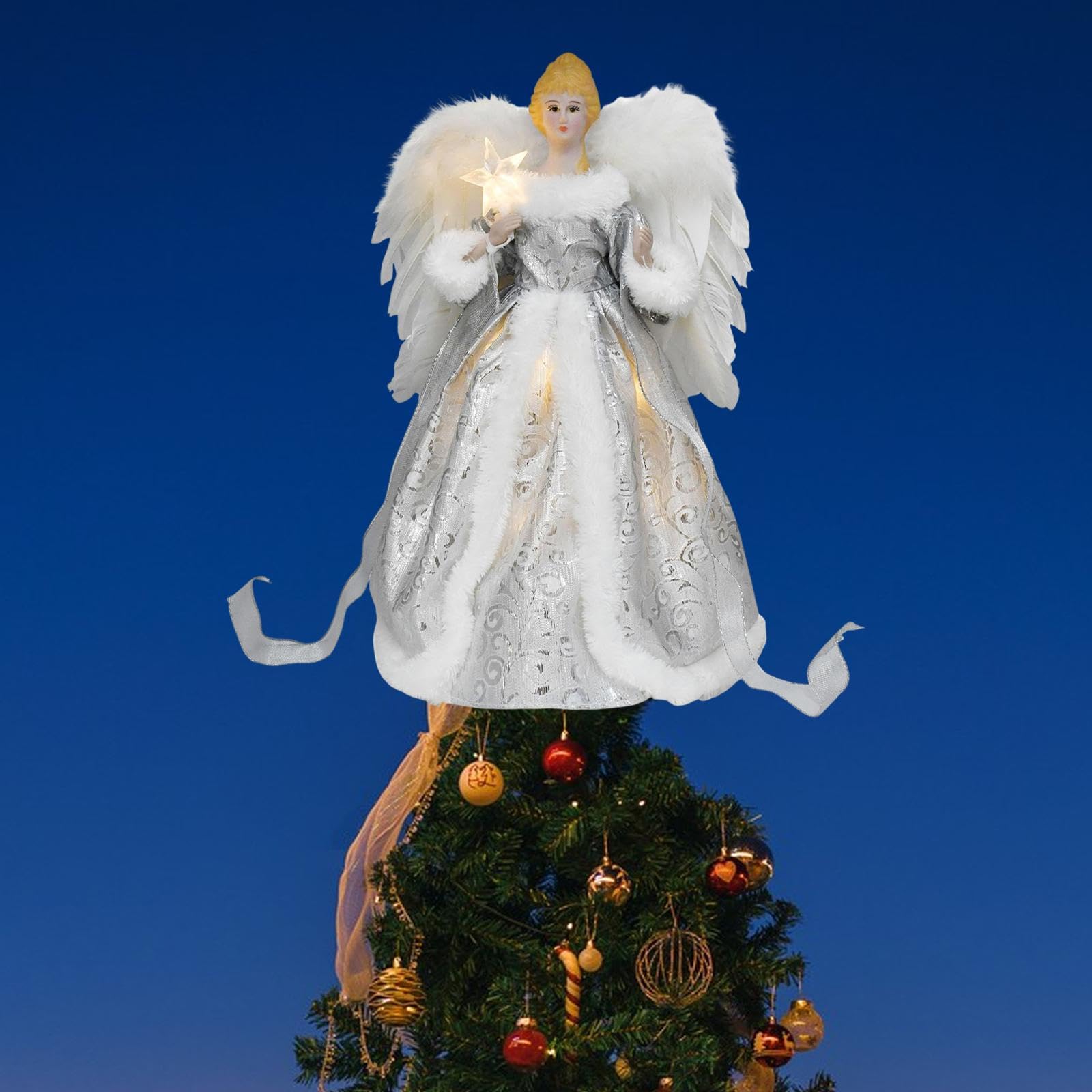 Figura de ángel en, Decoración Navideña Creativa para Fiestas Y Dormitorios.