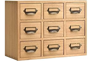 KIRIGEN Wood Library Cabinet Drawer Organizer
