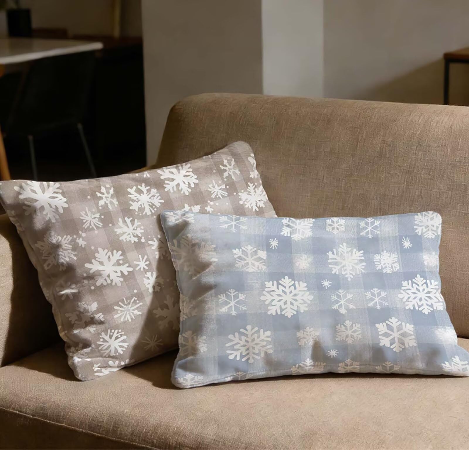 Taie oreiller 70x90 velours brun sans zip visible | Lot de 2 housses de coussin rectangulaires