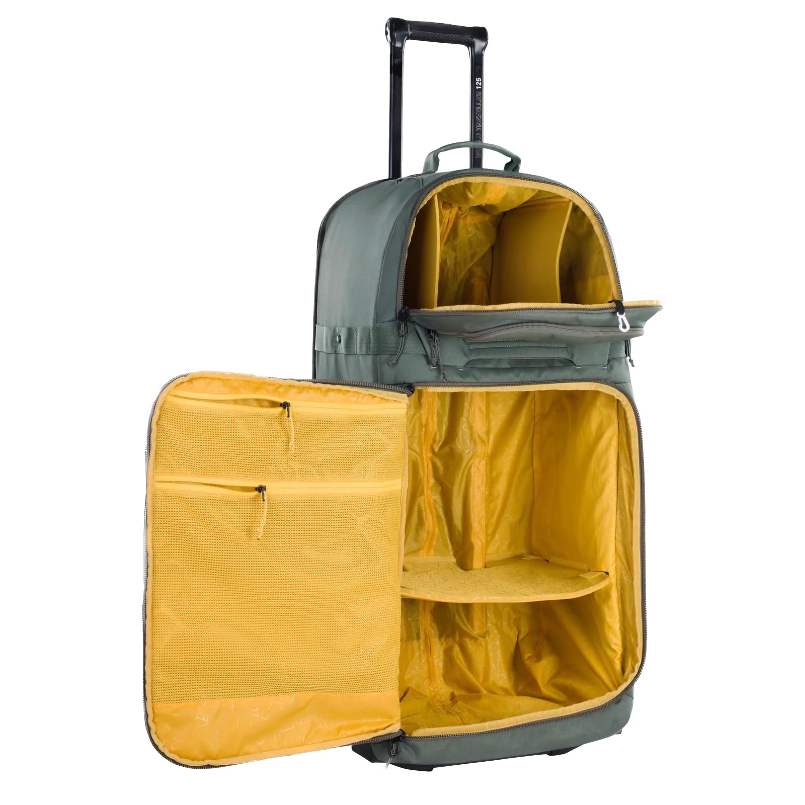 EVOC WORLD TRAVELLER 125 l walizka podróżna na kółkach, torba podróżna (stabilną konstrukcją dna z EVA, wyjątkowo lekka walizka na kółkach), ciemnooliwkowa