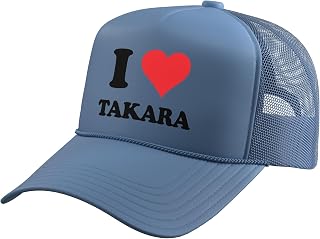 I Heart Takara First Name I Love Personalized Stuff Trucker Hat with Adjustable Mesh Back