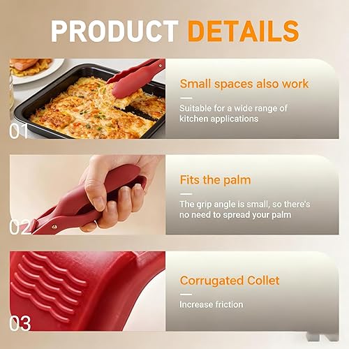 Miniatura 3 de Pinzas para placa caliente, clip multifunción antiquemaduras, clip de silicona antideslizante con aislamiento térmico antiquemaduras, pinzas