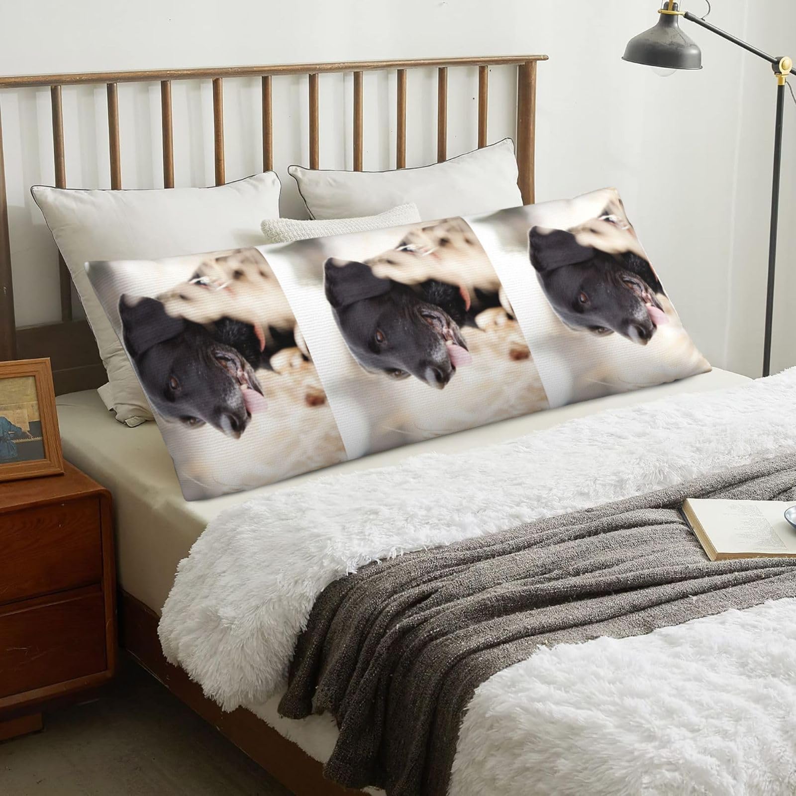 Animal Labrador Dog, Body Pillow Cover with Zipper,Long Body Pillowcase 20 x 60 in