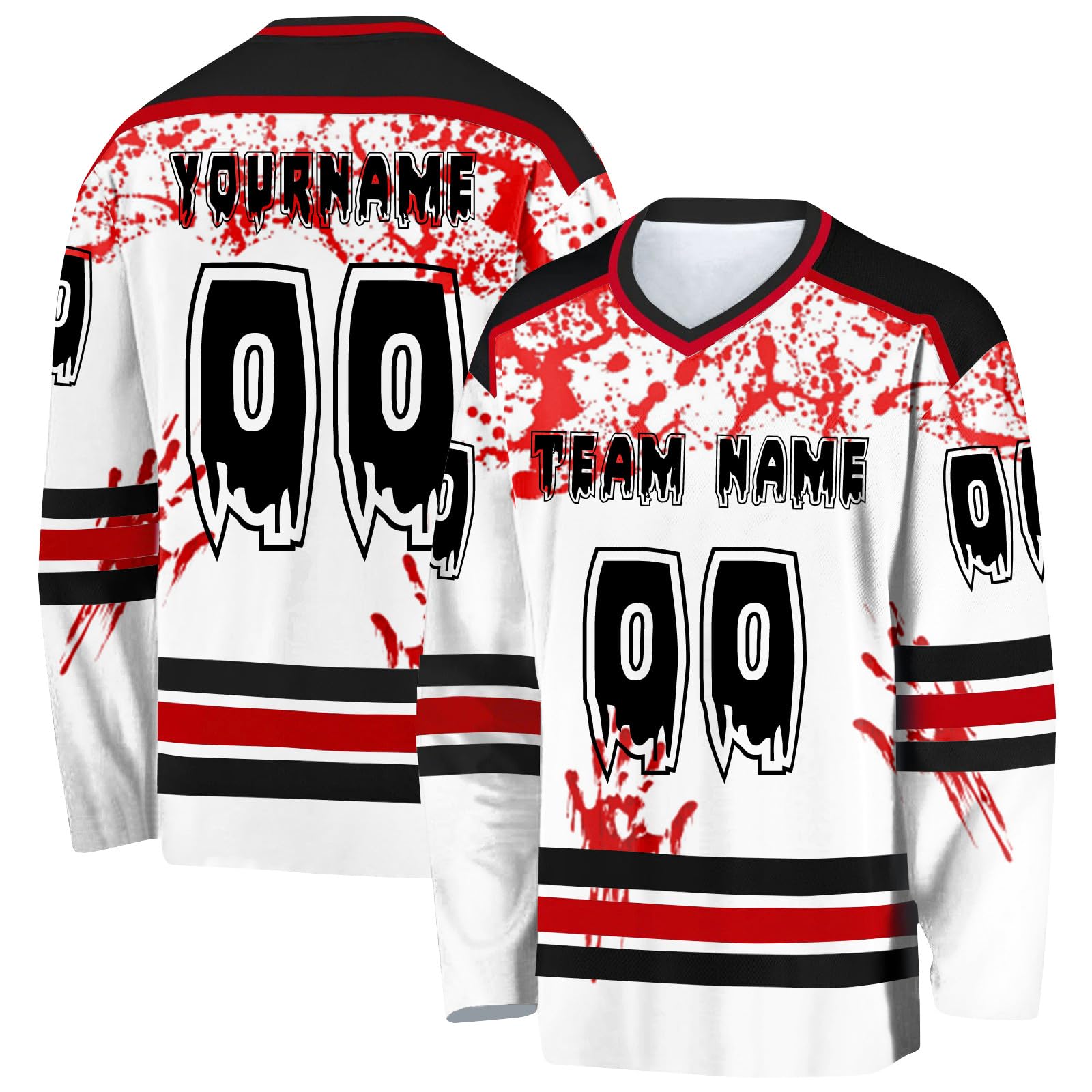Maillot de Hockey Halloween personnalisé avec votre nom ST2