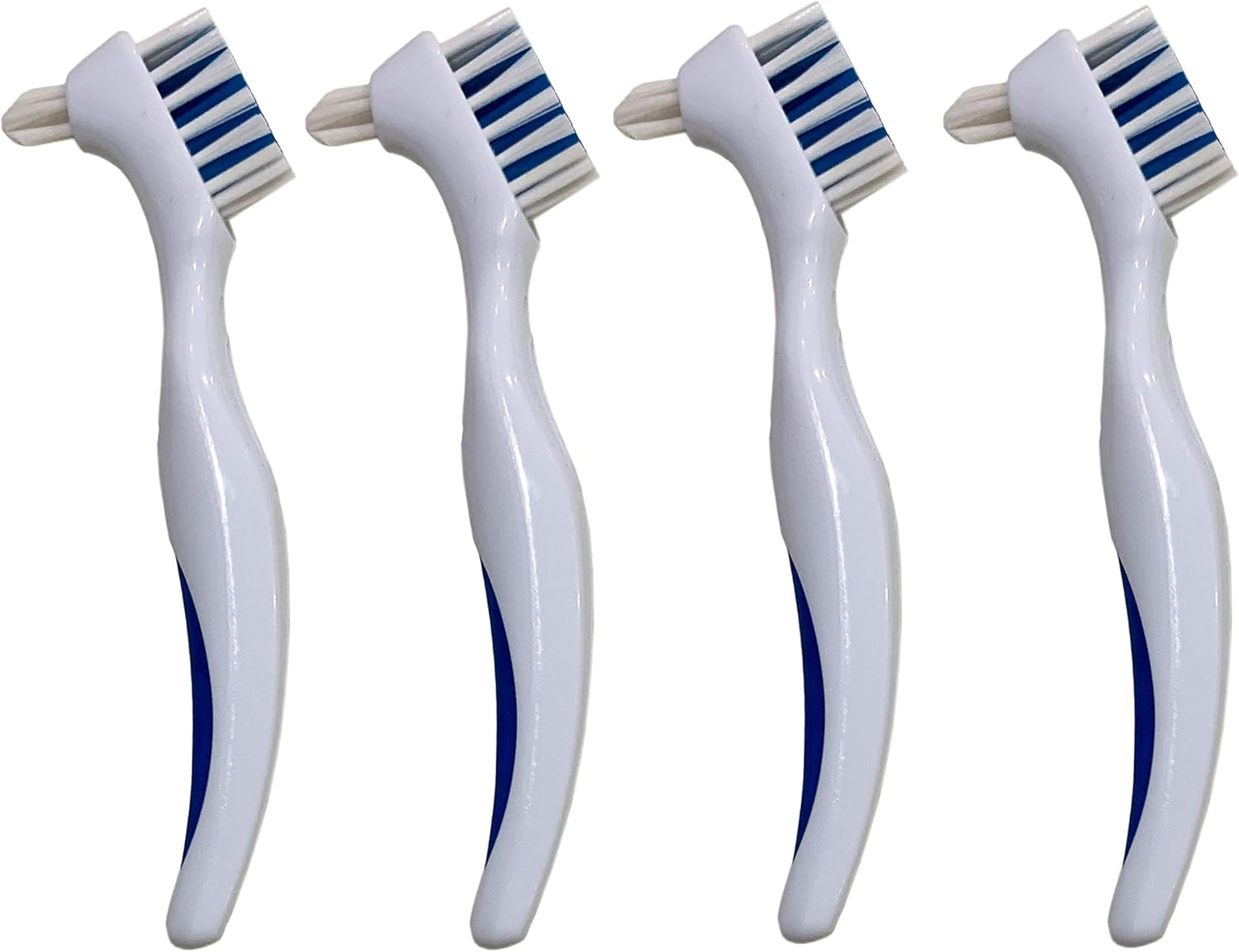 Denture Cleaner Brushes Dual Sided Toothbrush with Ergonomic Rubber