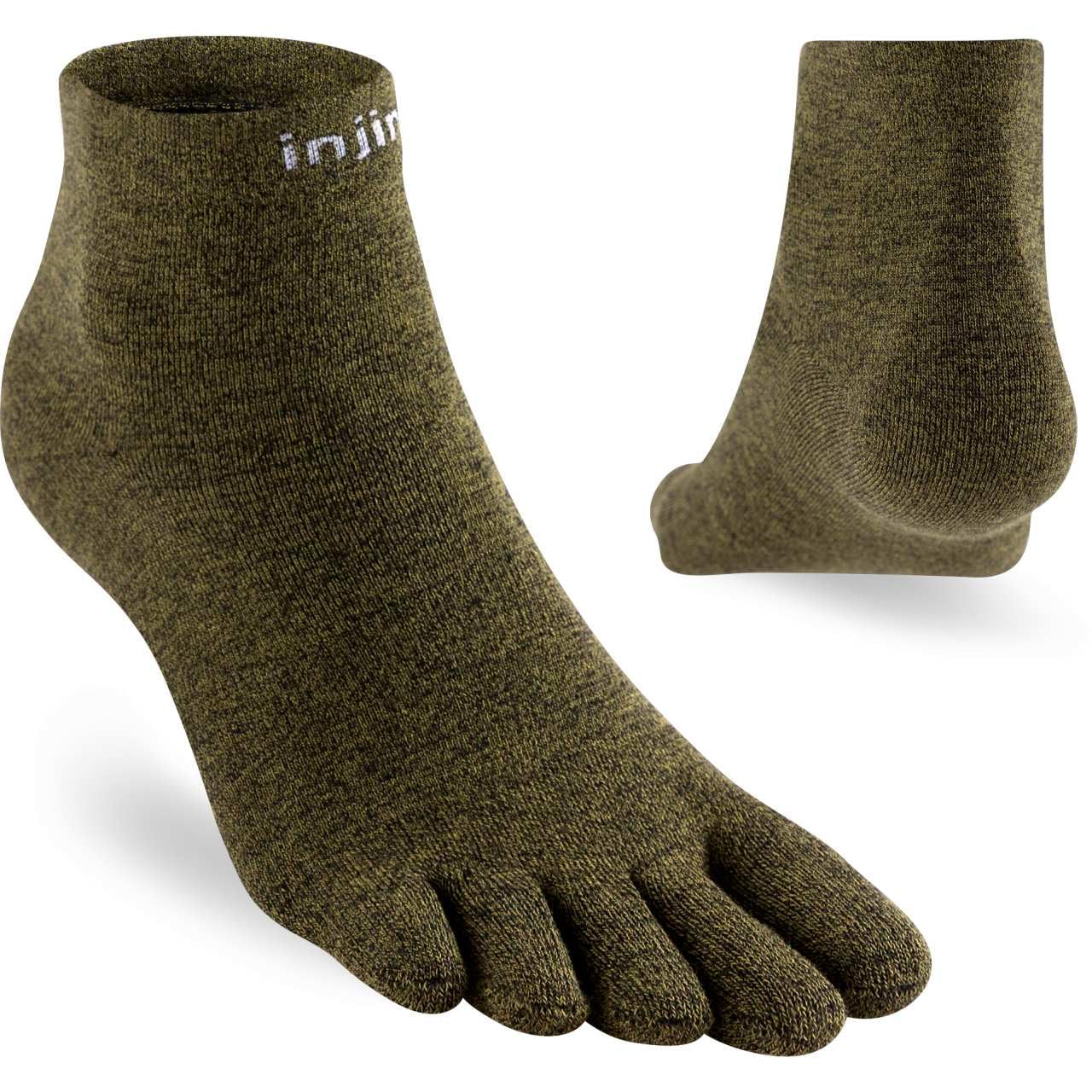 Injinji Unisex Green Liner Mini Crew Pin S, S