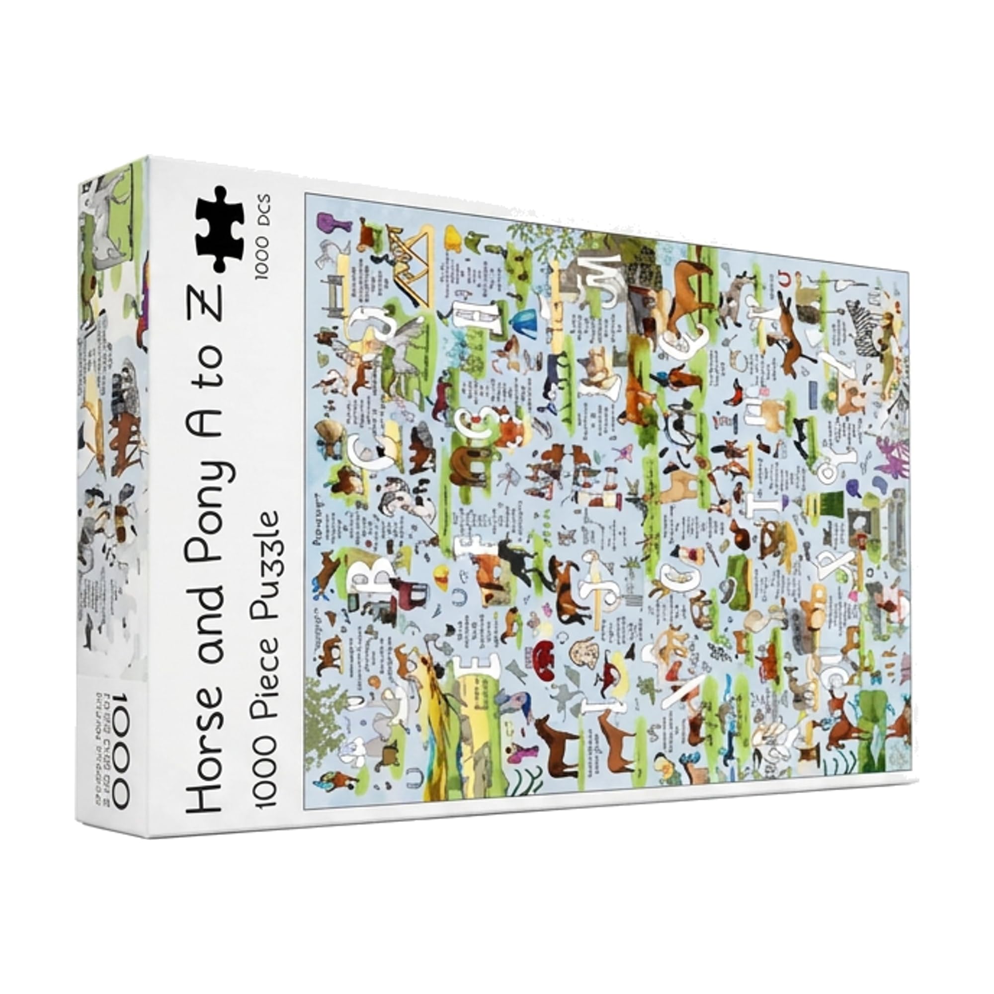 Great British Jigsaws Horse & Pony A-Z 1000-Piece Cartoon Jigsaw Puzzle