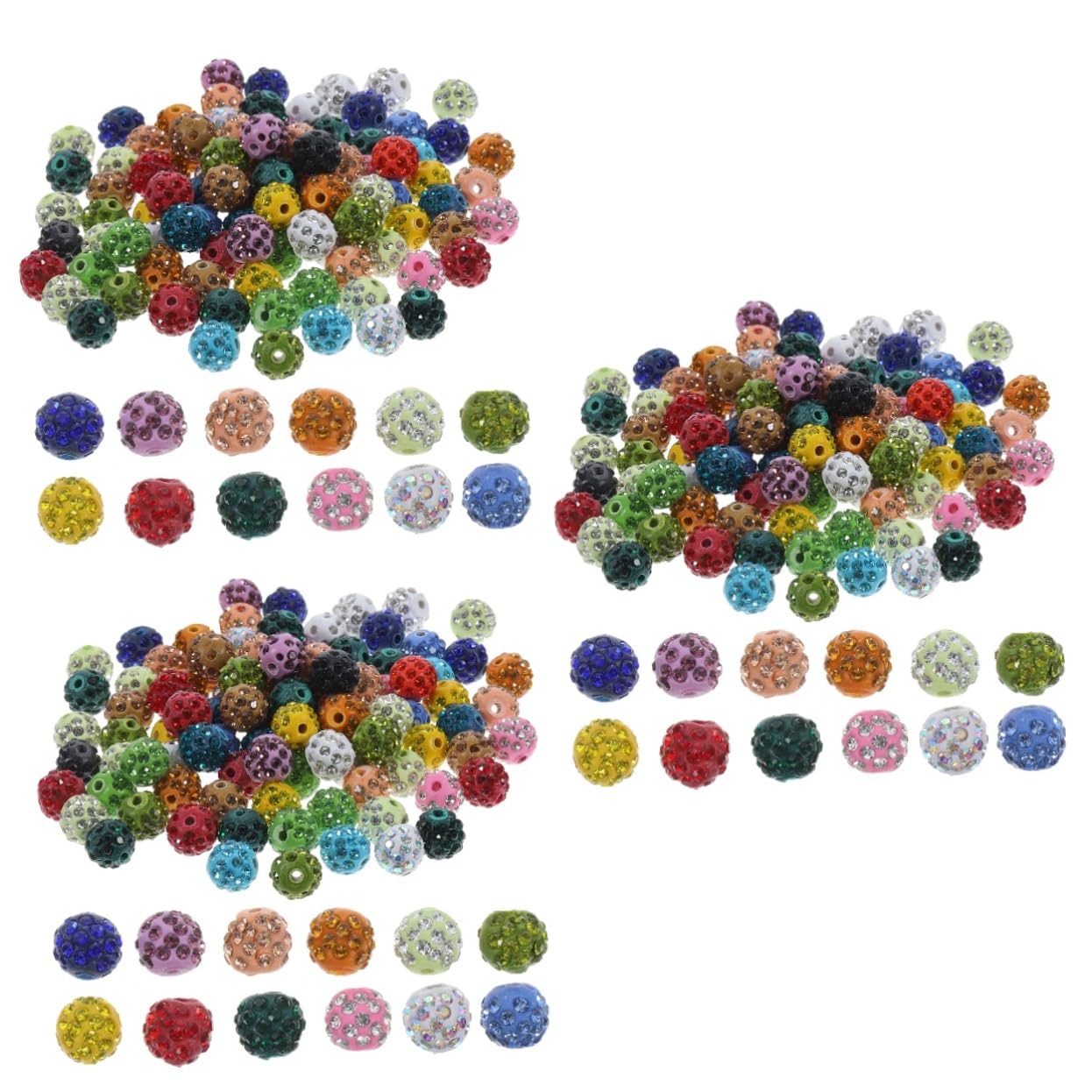 Uonlytech 3 Set Perline Rhinestone Per Creazioni Fai Da Te Perline Decorative Per Braccialetti E Collane Accessori Per Gioielli Unici Da Realizzare 100 Pezzi*3