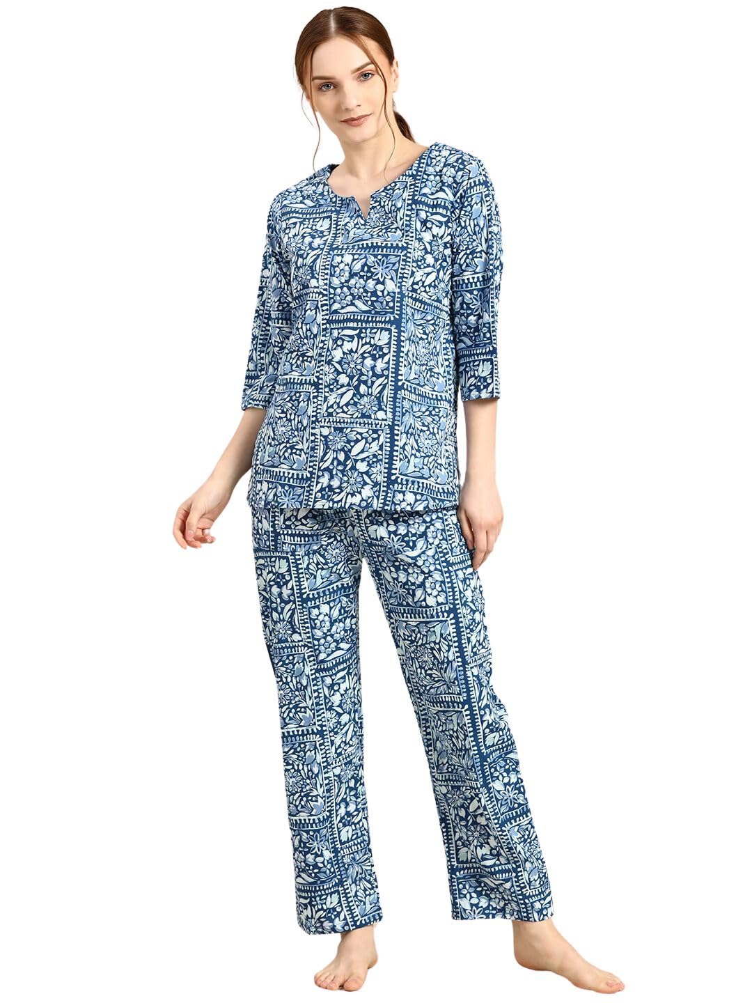 rytras Women's Cotton Printed Night Suit Set of Shirt Top & Pajamas (Pack of 1)-picture-20