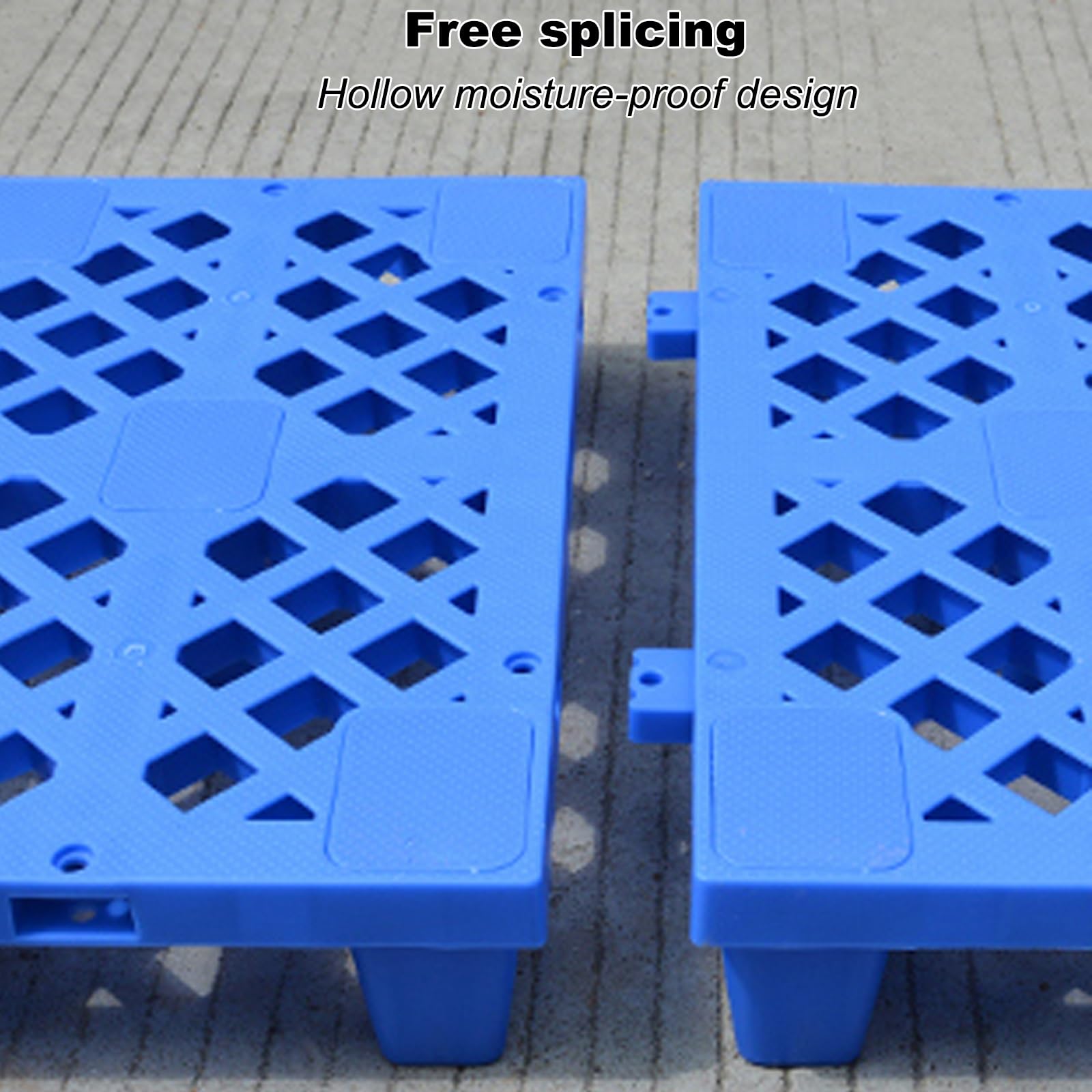 Pallet in Plastica, Pallet da Pavimento Leggero e Impermeabile, Bancale Pellet per Pavimenti Leggeri, Adatti per Garage(Blue,50x50x10cm/20x20x4in)