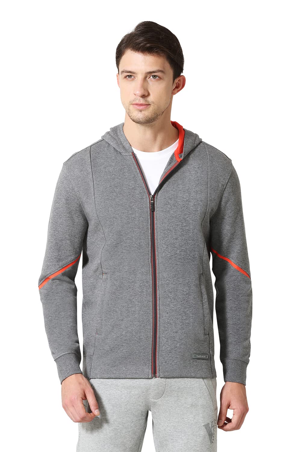 Cotton Blend Men Sport Media Pocket Hooded Neck Hoodie - Ultra Soft, Breathable-image-48