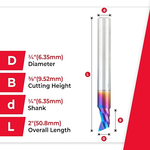 Miniatura 46 de Amana Tool Spektra 51446-K, 51446-K, 1/8 D x 3/4 CH x 1/4 SHK x 2-1/2 pulgadas de largo, acabado de espejo