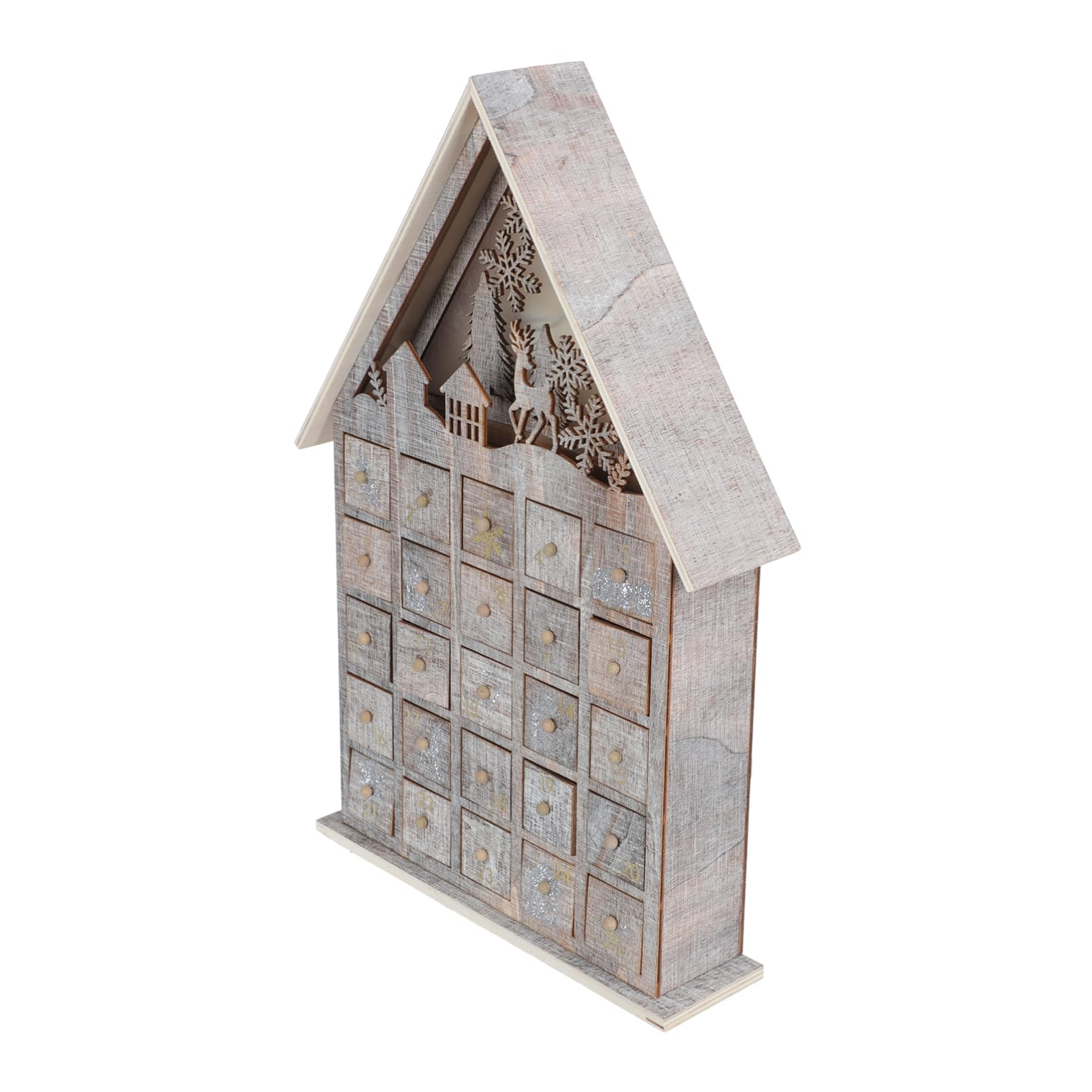 Calendrier de Noël décoratif avec tiroirs pour bureau et intérieur
