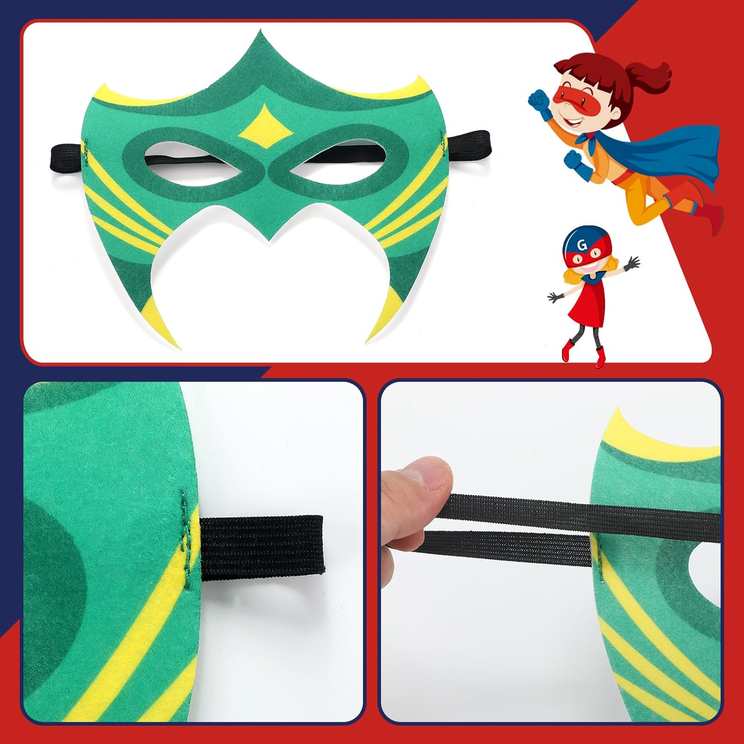 Sosation 36 Pcs Felt Hero Masks DIY Color Your Hero Masks Craft with Ropes Funny Gifts Idea for Birthday Activities Party Favors - Image 3