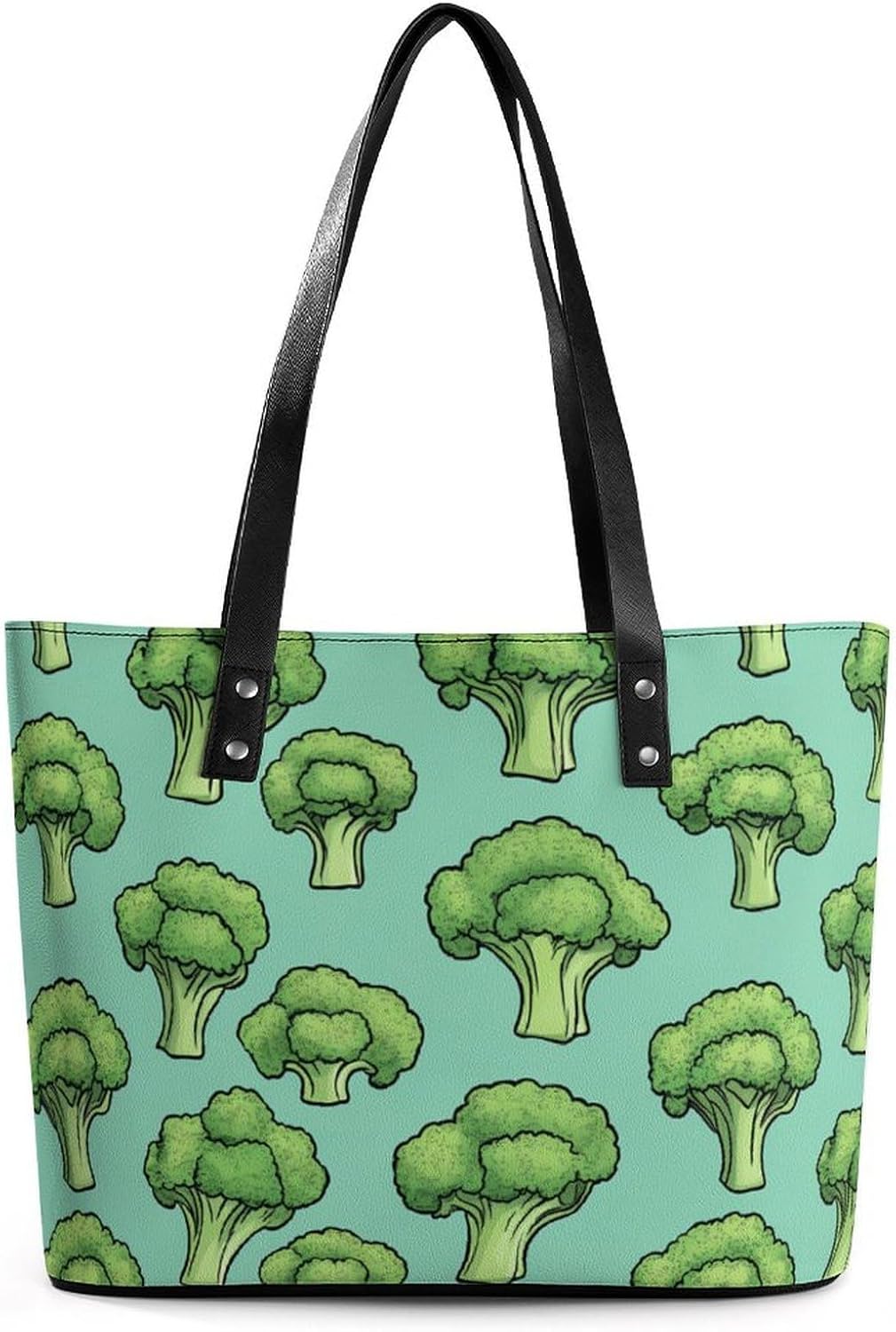 Broccoli Pattern Women's Satchel Handbags Tote Shoulder Bag Purses for Travel Shopping Work