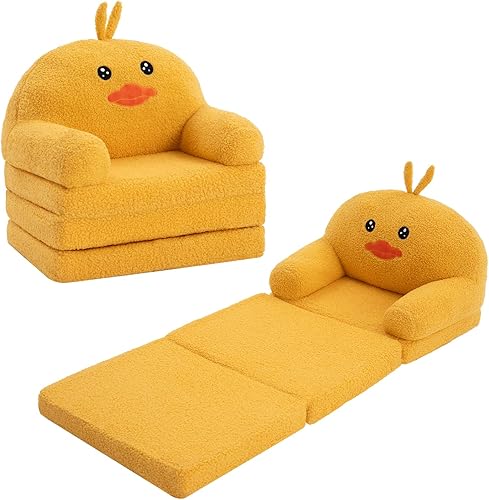 MOONBEEKI Cómoda silla para niños pequeños, sofá plegable para bebés de 18 meses en adelante (pato)