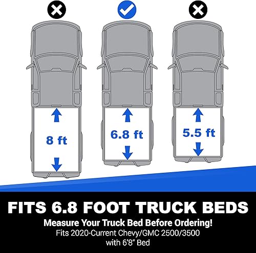 Vista 13 de TACTIK Cubierta Tonneau de panel duro de tres pliegues de 6.6 pies – Se adapta a Chevy Silverado/GMC Sierra 1500 2019-2024 con camas de 6.6 pies