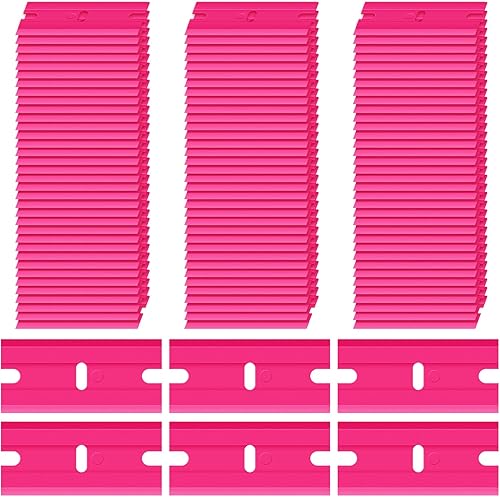 Honoson 300 cuchillas raspadoras de plástico para rascador de plástico, cuchillas de afeitar de doble filo con ranura para punta, cuchillas de borde