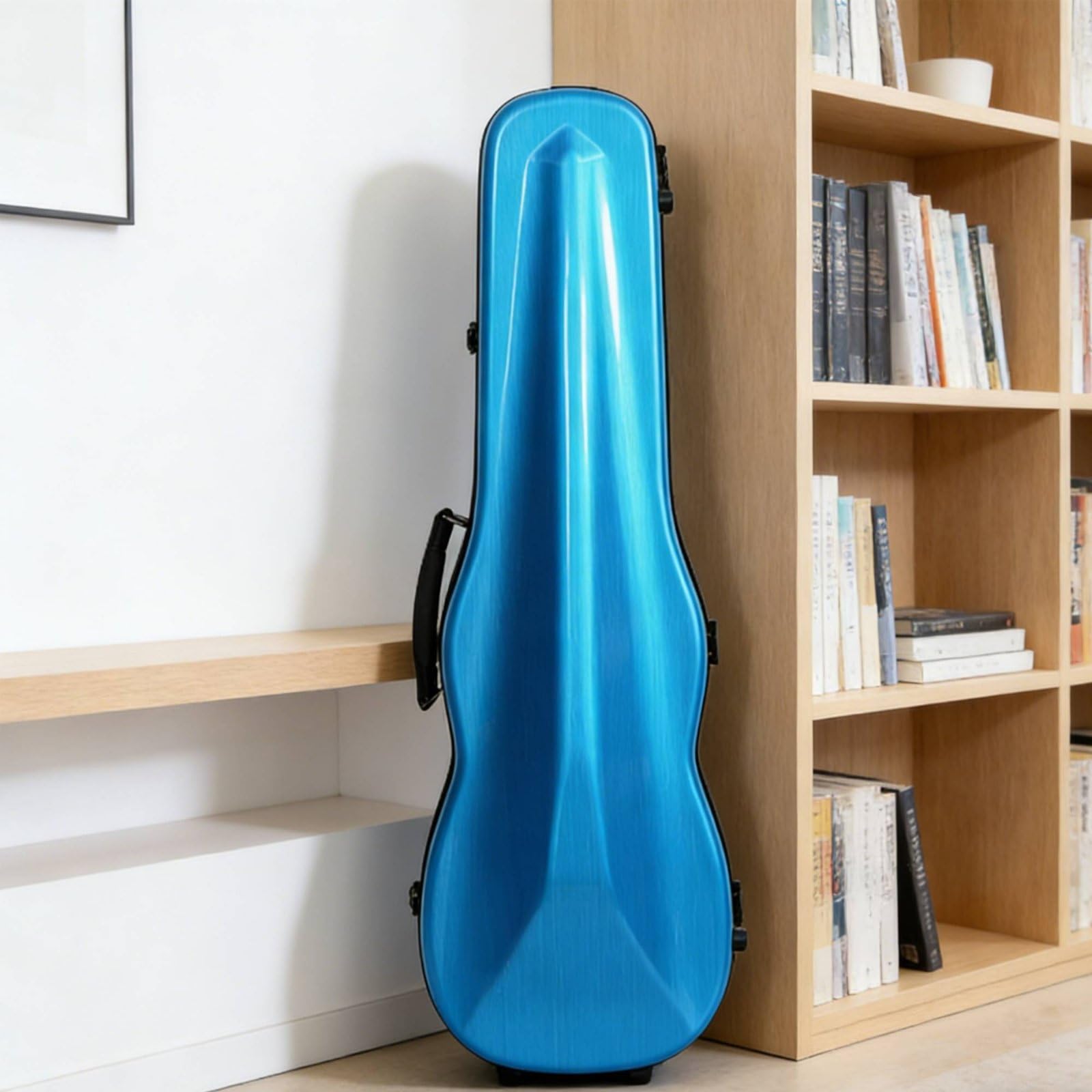 Perfeclan Estuche para Violín Resistente de Fibra de Carbono con Diseño Ligero Compartimento Interno Correas Desmontables Apto para Estudiantes Presentaciones, Negro, Triángulo