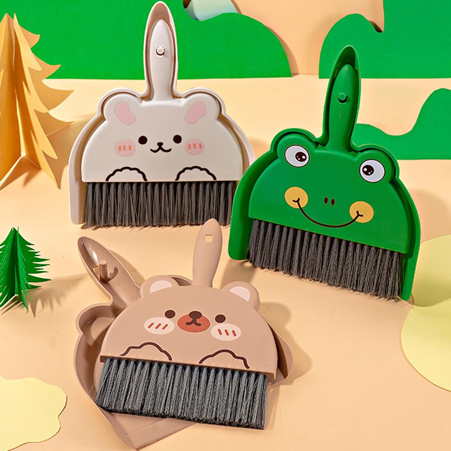 Broom with Dustpan Combo Set, Lightweight Mini Broom and Dustpan Set Hand Broom and Dustpan Set with Dust Pan for Desk