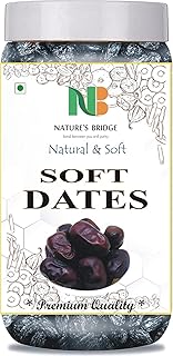 Nature's Bridge Soft Dates 400 Gm Jar | Dates Khajur | Dates | Soft Dates | Fresh Juicy Dates Dates_Packing May Vary