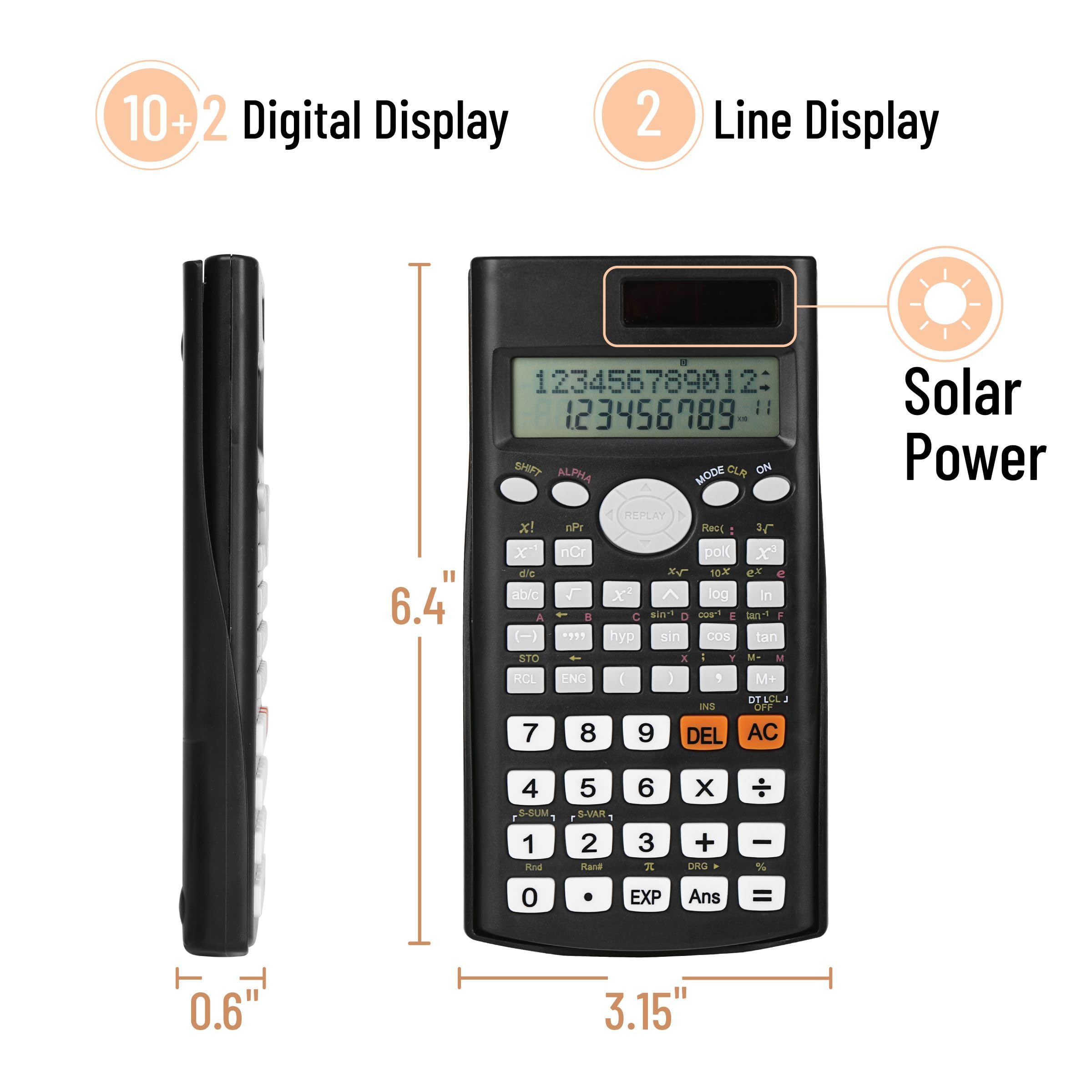 Mr. Pen - Calculadoras científicas, 24 piezas, calculadora de 2 líneas para la escuela, calculadora de fracciones, calculadora científica, calculadora estadística, calculadora universitaria,