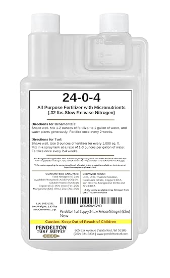 Pendelton Turf Supply 24-0-4 All Purpose Liquid Fertilizer with Micronutrients (50percent Slow Release Nitrogen) (32oz)