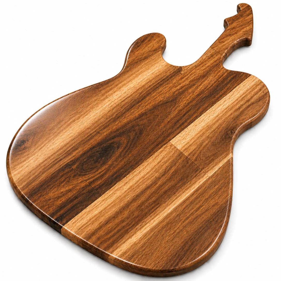 Planche de service en acacia guitare pour vos apéritifs dînatoires originaux