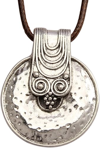 Collar de cuero para mujer, colgante bohemio largo, gargantilla hippie, cuerda de cuero en capas, regalo de joyería de madera