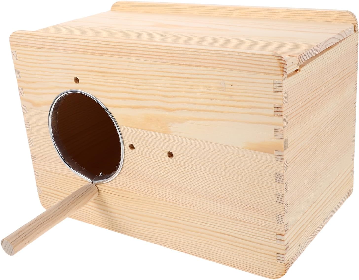 Parakeet Breeding Box Wooden Nesting Box with Observation Window Large Horizontal Breeding Nest for Cockatiels and Lovebirds Bird Cage Accessory
