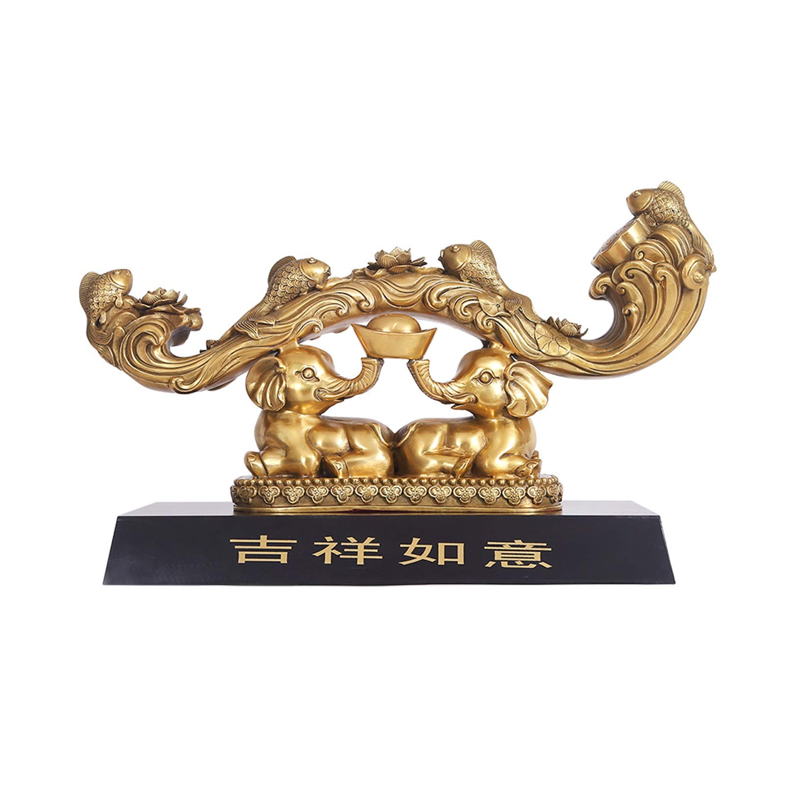 YNIYUJKL Feng Shui Ornaments Brass Elephant Wealth Lucky Figurine Home Decor Giftpairs Of Desktop Decoration Elephant Statue Elephant Adornment Household Crafts Creative Figurine Sculp,A-S