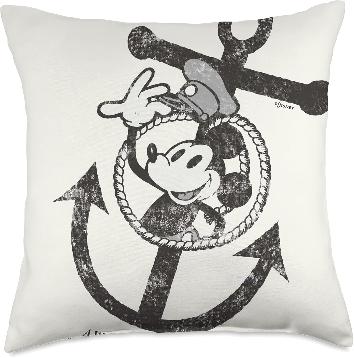Disney 100 Mickey Mouse Steamboat Willie Captain D100 Throw Pillow