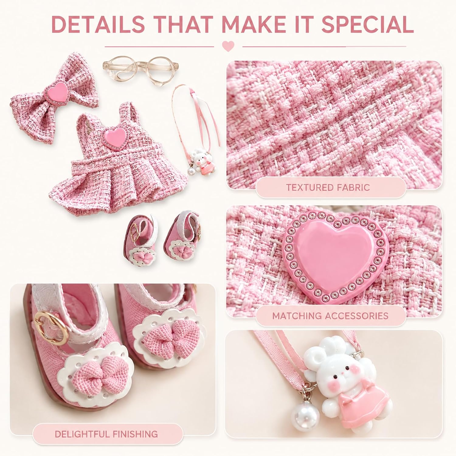 17cm Doll Clothes & Outfit Set - 17cm Doll Designer Clothes - Premium Fashion Dresses with Accessories, Luxury Chic Doll Clothing & Style Bundle(Style-b) image 5