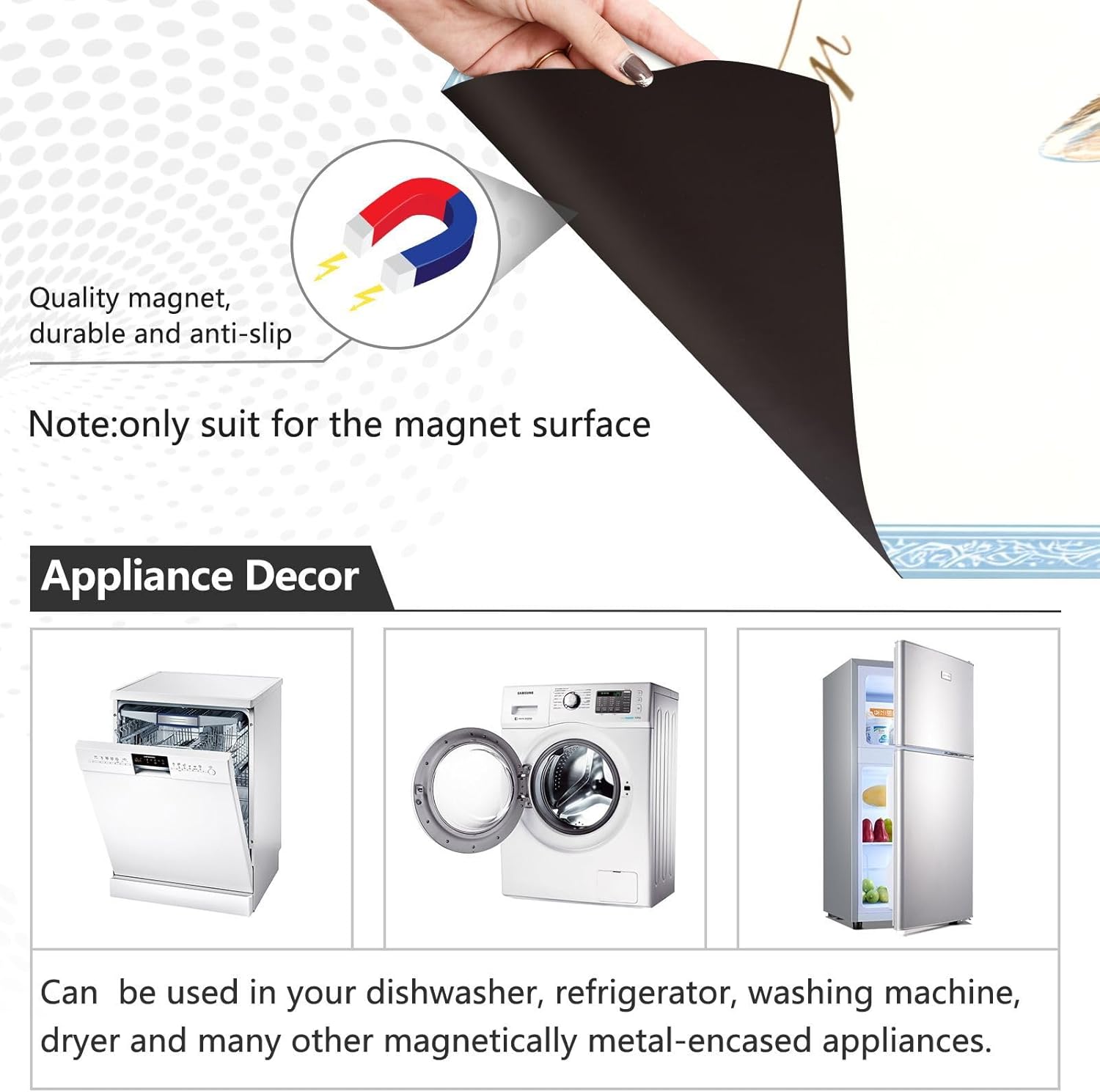 Dishwasher Magnet Cover Large Magnetic Stickers Bunny Bow Front Dishwasher Cover for Home Kitchen Refrigerator Decorative Lid