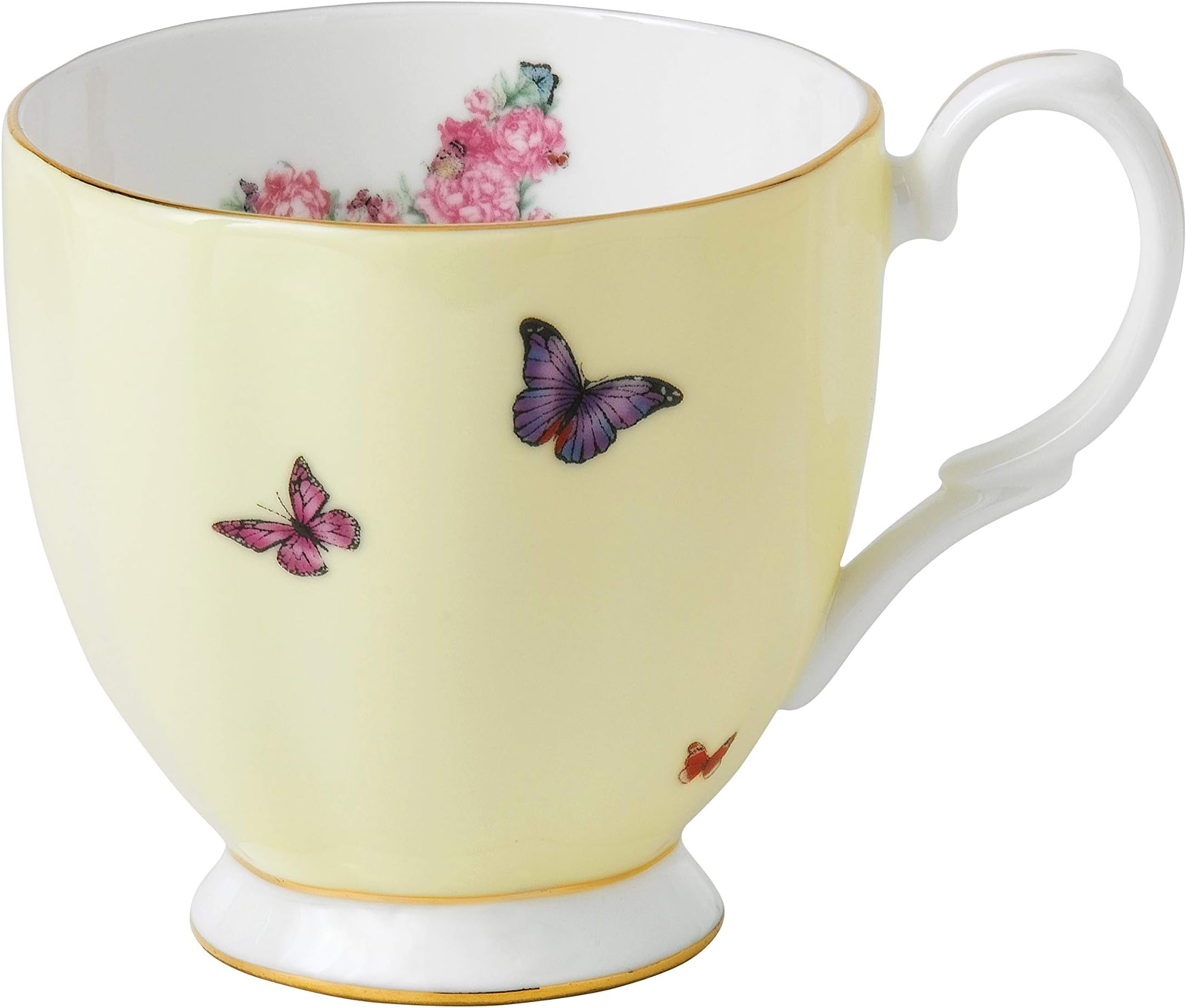 Royal Albert Miranda Kerr Friendship 40005769 Joy Footed Mug 0.30ltr Yellow, Fine Bone China, 1 Count (Pack of 1)