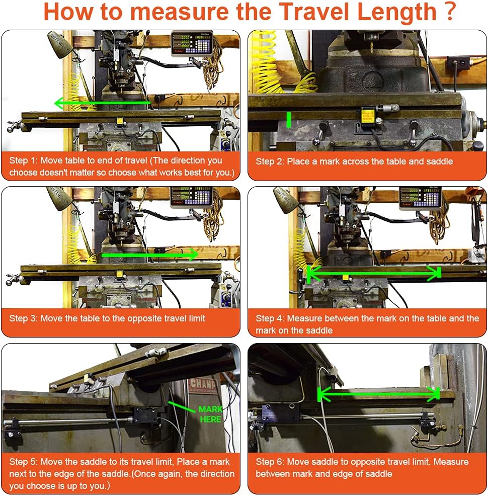 TOAUTO 14'' & 28'' 2 Axis Digital Readout TTL Linear Glass Scale Lathe Mill DRO Kit 350mm + 700mm, US Stock, 2-4 Business Days