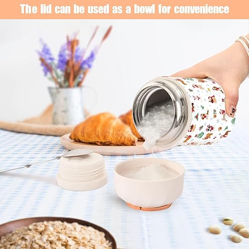 Miniatura 6 de MCHIVER Dog Characters Christmas Food Jar with Spoon Stainless Steel Vacuum Insulated Food Container 17 oz Thermos for Adults