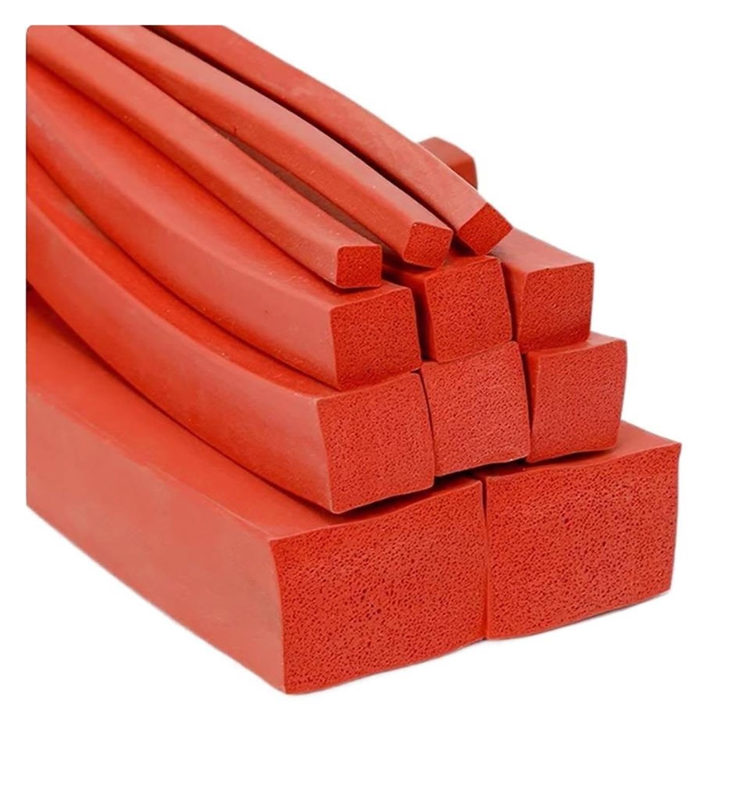 Red Silicone Foam Square Seal Strip