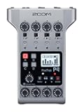 Zoom PodTrak P4 Podcast Recorder, Battery Powered, 4 Microphone Inputs, 4 Headphone Outputs, Phone Input, Sound Pads, Record to SD card, Audio Interface Mode