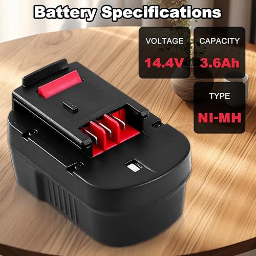 Miniatura 5 de Paquete de 2 baterías de repuesto de 3.6Ah Mi-Mh HPB14 compatibles con Black and Decker 14.4 V HPB14 Firestorm 499936-34 499936-35 FSB14 A14 BD1444L