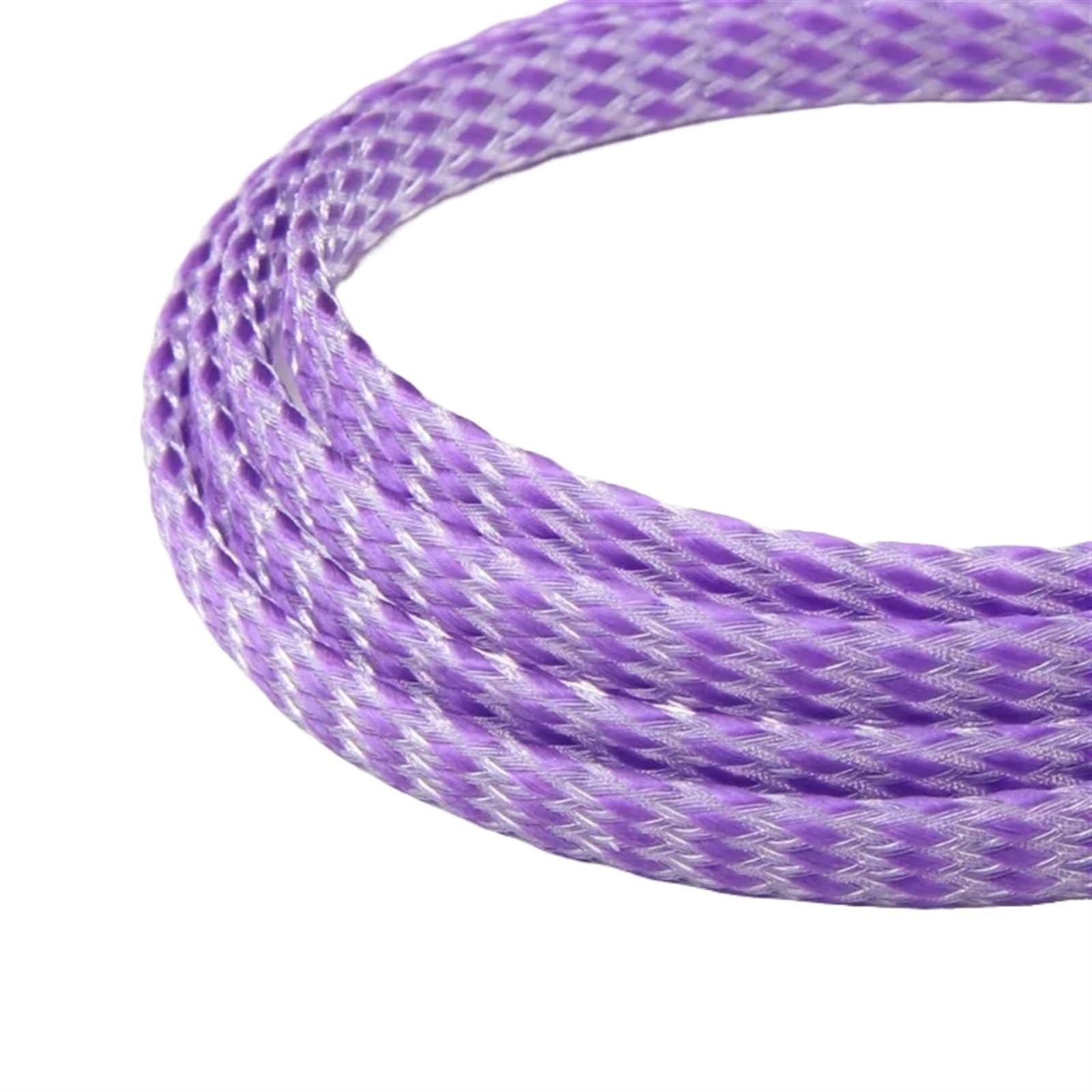 Funda Cables Electricos Funda Trenzada expandida de 1/5/20/50 m, Hilo algodón PP, Envoltura Alambre 4, 8 y 12 mm, protección Cables, arnés línea, Funda Cable(Purple Clear,8mm,50 Meters)