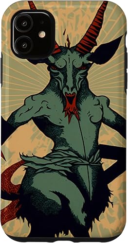 Miniatura 7 de iPhone 14 Evil Baphomet Goat Devil Demon God with Wings Muralism Art Case