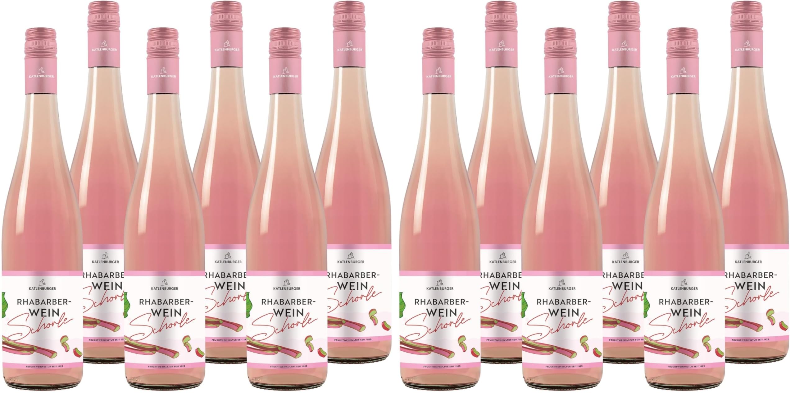 KATLENBURGER - Fruchtweinschorle Rhabarber | Natürlich-leichte und fruchtige Schorle aus Katlenburger Fruchtweinen. Leicht, spritzig und ideal für Sommerabende. Inhalt: 6x 0,75l mit 5% vol.