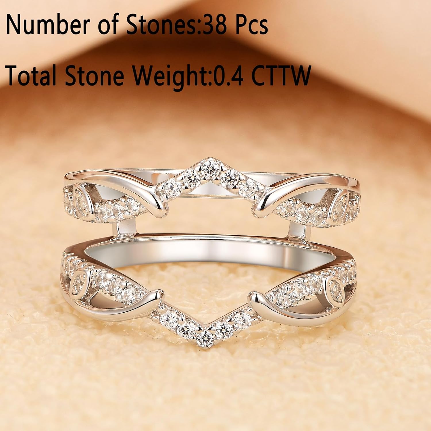 Infinity Ring Enhancer Guard for Engagement Rings 925 Sterling Silver Eternity Ring Wrap Cz Wedding Bands for Women Size 5-10 - Image 7